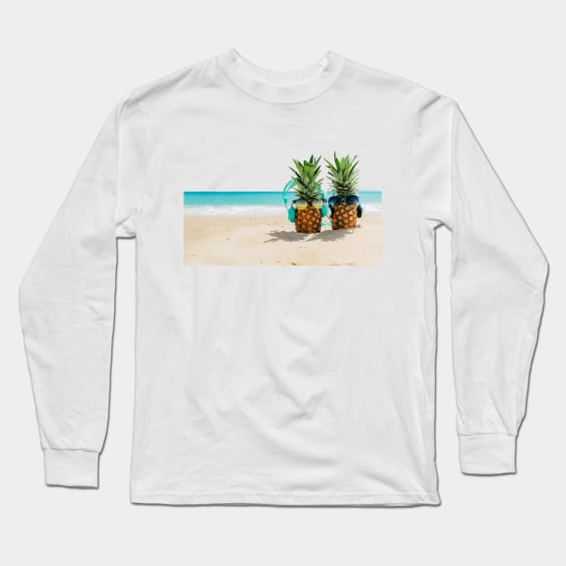 Funny Pineapple Long Sleeve T-Shirt by King Tiger